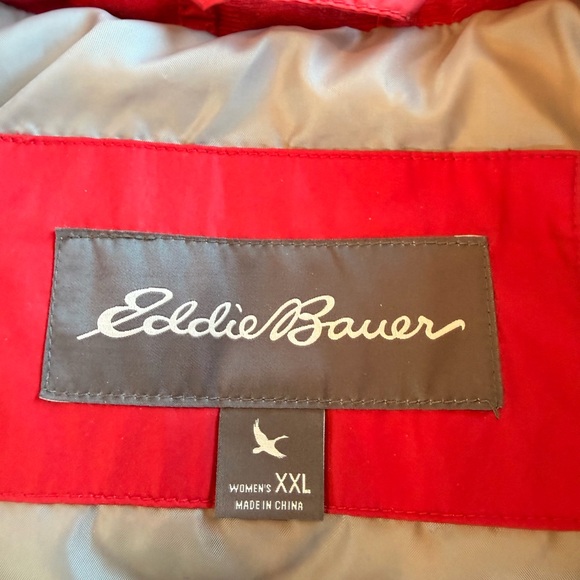 Eddie Bauer EB650 Women’s Deep Red Puffer Vest Grey Interior Size XXL - Picture 4 of 9